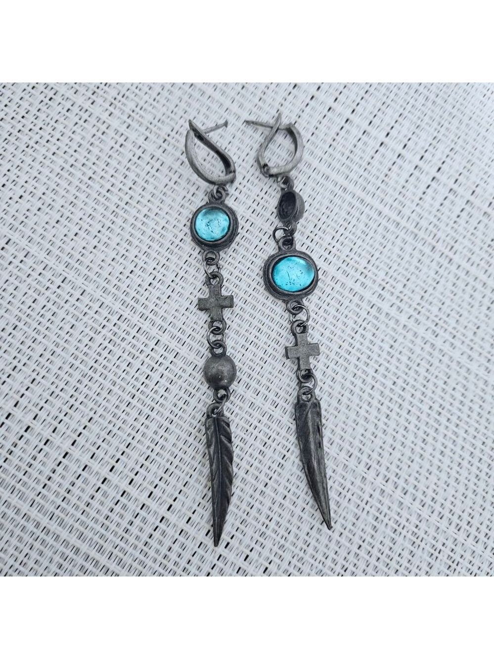 Boho Rustic Blue Women's Dangle Earrings